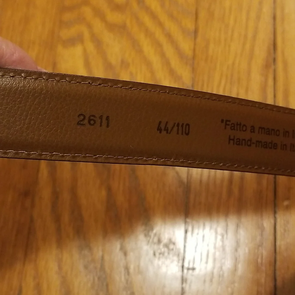 Fatto A Mano Italia Handmade In Italy Brown leather belt, size 44 unisex
